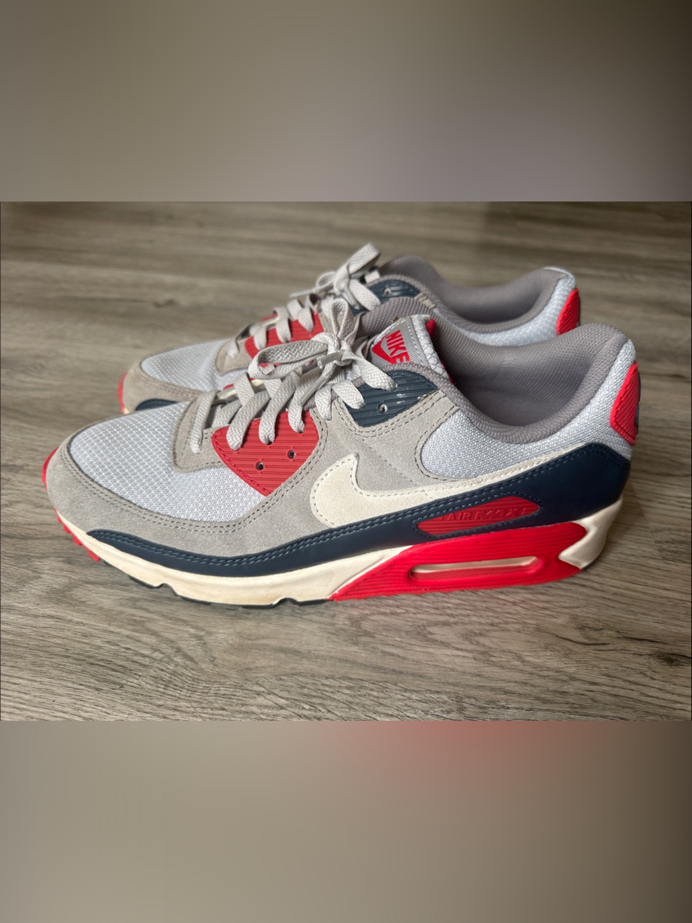 Nike Kids Red and Gray Mesh Sneakers
